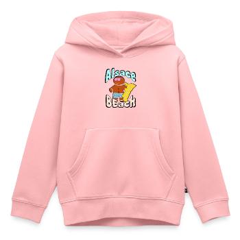 Alsace Beach - Sweat Premium à capuche enfant bio - rose - Devant - AI Model Kid Female (0cm)