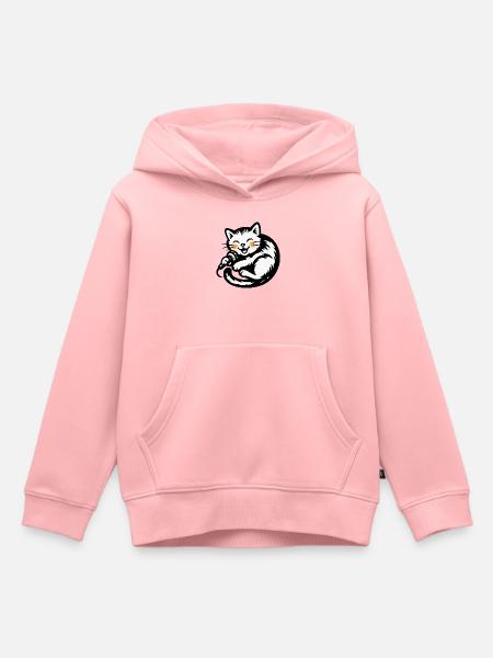 Katzensänger mit Mikro - Kinder Premium Organic Hoodie - Rosa