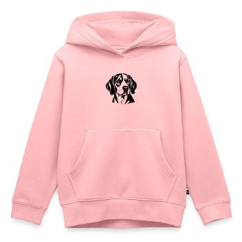 Tête de chien Beagle - Sweat Premium à capuche enfant bio - rose - Devant - AI Model Kid Female (0cm)
