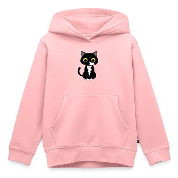 Kosmos Katze - Kinder Premium Organic Hoodie - Rosa - Vorne - AI Model Kid Female (0cm)