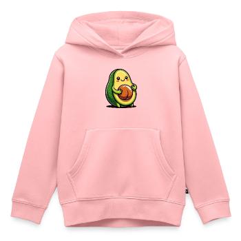 Avocado Krault Bauch - Kinder Premium Organic Hoodie - Rosa - Vorne - AI Model Kid Female (0cm)