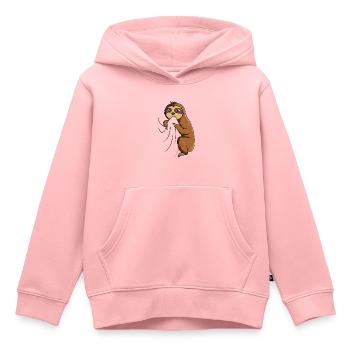 Faultier - Kinder Premium Organic Hoodie - Rosa - Vorne - AI Model Kid Female (0cm)
