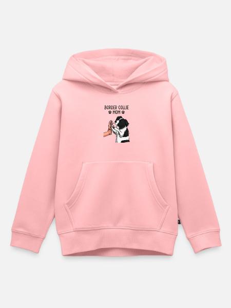 Border Collie Maman Chiens Maman Maîtresse - Sweat Premium à capuche enfant bio - rose