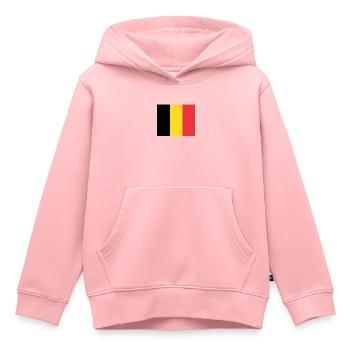 Drapeau belge Belgique Drapeau belge Belge - Sweat Premium à capuche enfant bio - rose - Devant - AI Model Kid Female (0cm)