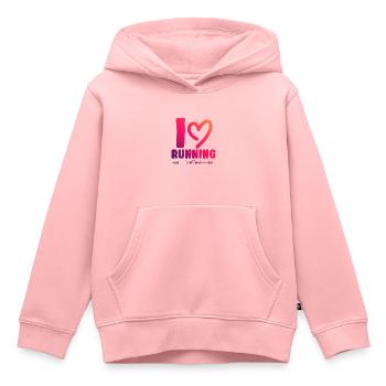 Ich liebe Rennen - Kinder Premium Organic Hoodie - Rosa - Vorne - AI Model Kid Female (0cm)