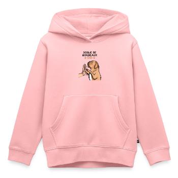 Dogue de Bordeaux Dogue Chiens - Sweat Premium à capuche enfant bio - rose - Devant - AI Model Kid Female (0cm)