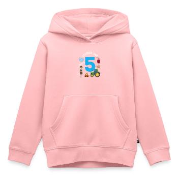 Lausbua und 5 - Kinder Premium Organic Hoodie - Rosa - Vorne - AI Model Kid Female (0cm)