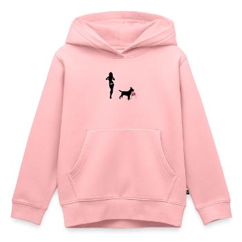 hund - Kids Premium Organic Hoodie - rose - Front - AI Model Kid Female (0cm)