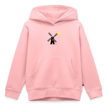 moulin à vent paysage - Sweat Premium à capuche enfant bio - rose - Devant - AI Model Kid Female (0cm)