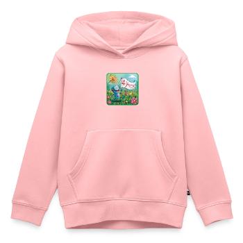 4 Jahre, 4. Geburtstag Roboter auf Blumenwiese - Kinder Premium Organic Hoodie - Rosa - Vorne - AI Model Kid Female (0cm)