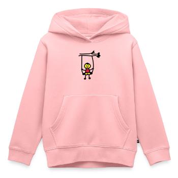 balançoire d'enfants 3 - Sweat Premium à capuche enfant bio - rose - Devant - AI Model Kid Female (0cm)