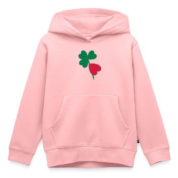 Shamrock - Sweat Premium à capuche enfant bio - rose - Devant - AI Model Kid Female (0cm)