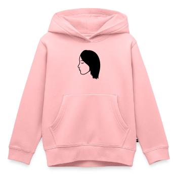 kopf gesicht weiblich frau girl maedchen huebsch s - Kinder Premium Organic Hoodie - Rosa - Vorne - AI Model Kid Female (0cm)