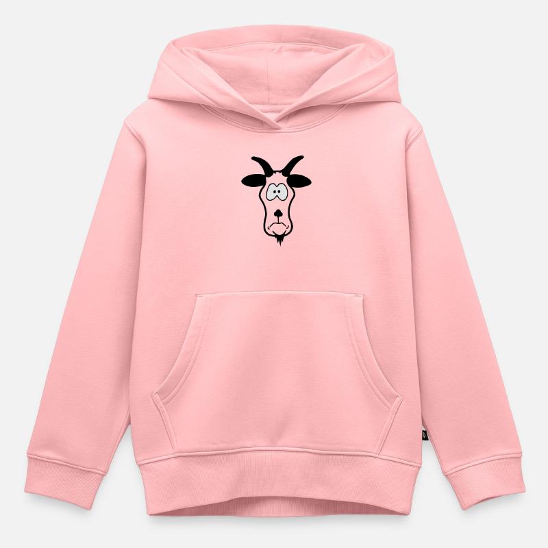 Tierkopp: dummer Ziegenbock - Sweat Premium à capuche enfant bio - rose