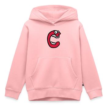 Grimace de lettre C crier Monster - Sweat Premium à capuche enfant bio - rose - Devant - AI Model Kid Female (0cm)