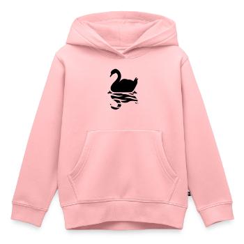 Schwan - Kinder Premium Organic Hoodie - Rosa - Vorne - AI Model Kid Female (0cm)