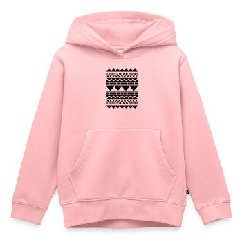 Motif maori géométrique maori - Sweat Premium à capuche enfant bio - rose - Devant - AI Model Kid Female (0cm)