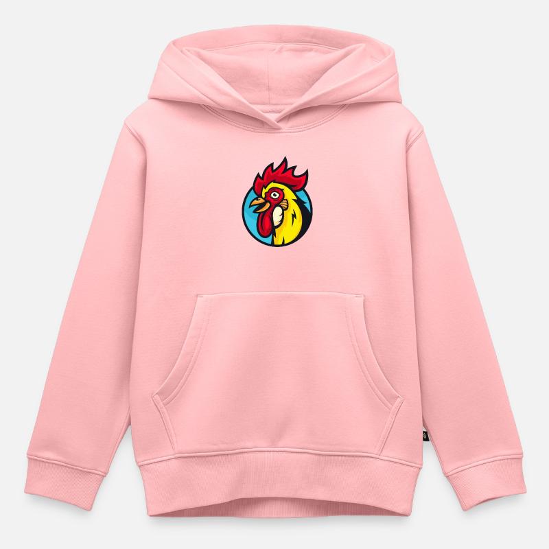 Coq - Sweat Premium à capuche enfant bio - rose