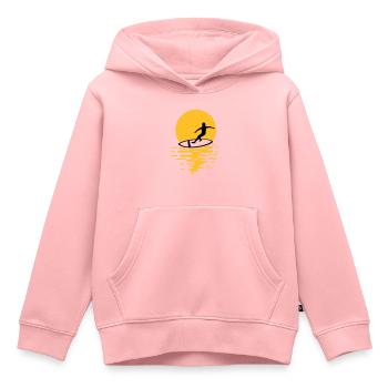 Sonne Abend Surfer - Kinder Premium Organic Hoodie - Rosa - Vorne - AI Model Kid Female (0cm)