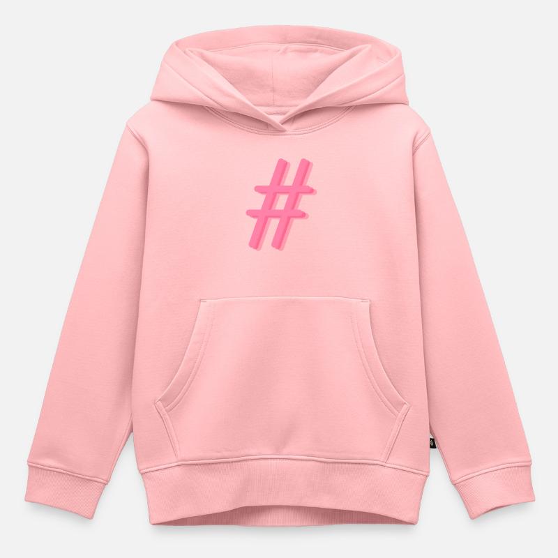 Hashtag - Sweat Premium à capuche enfant bio - rose