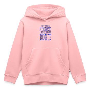 Drôles de dictons chants de Noël - Sweat Premium à capuche enfant bio - rose - Devant - AI Model Kid Female (0cm)
