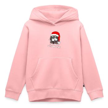Comicstyle Katzenmotiv - Weihnachten ohne mich - Kinder Premium Organic Hoodie - Rosa - Vorne - AI Model Kid Female (0cm)
