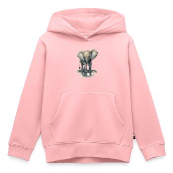 Baby Elefant - Kinder Premium Organic Hoodie - Rosa - Vorne - AI Model Kid Female (0cm)