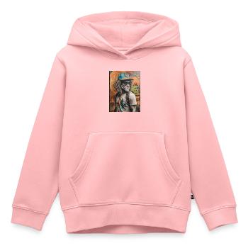 Tierischer Stil - Kinder Premium Organic Hoodie - Rosa - Vorne - AI Model Kid Female (0cm)