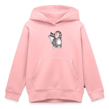 Lustige freche Katze, die einem den Po zeigt - Kinder Premium Organic Hoodie - Rosa - Vorne - AI Model Kid Female (0cm)