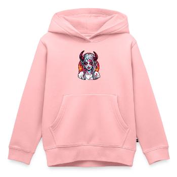 teuflische Frau / blut / Gothic / Heavy Metal - Kinder Premium Organic Hoodie - Rosa - Vorne - AI Model Kid Female (0cm)
