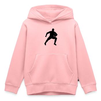 Joueur de rugby défendant le ballon - Sweat Premium à capuche enfant bio - rose - Devant - AI Model Kid Female (0cm)