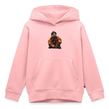 Pompier réveur - Sweat Premium à capuche enfant bio - rose - Devant - AI Model Kid Female (0cm)