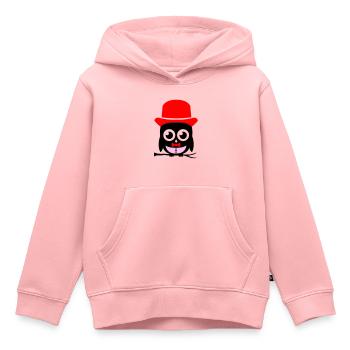 hibou sir 02 copie - Sweat Premium à capuche enfant bio - rose - Devant - AI Model Kid Female (0cm)