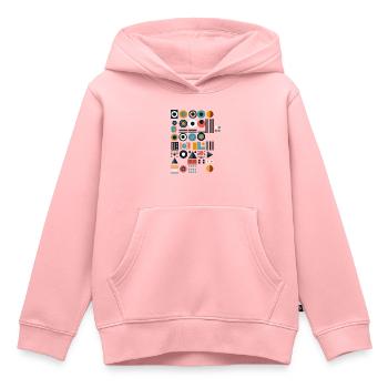 Design « Symphonie colorée » - Sweat Premium à capuche enfant bio - rose - Devant - AI Model Kid Female (0cm)