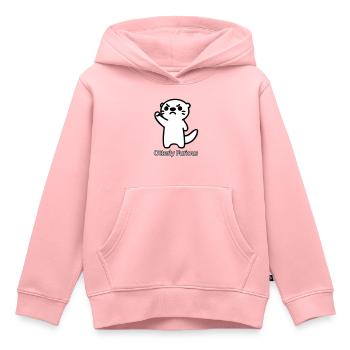 Loutre en colère levant le poing - Otterly Furious - Sweat Premium à capuche enfant bio - rose - Devant - AI Model Kid Female (0cm)