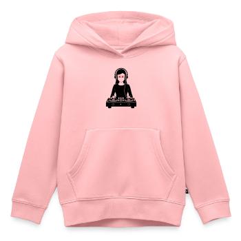 DJ Turntables Party Frau - Kinder Premium Organic Hoodie - Rosa - Vorne - AI Model Kid Female (0cm)