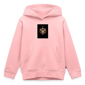 Emblème chrétien - Sweat Premium à capuche enfant bio - rose - Devant - AI Model Kid Female (0cm)