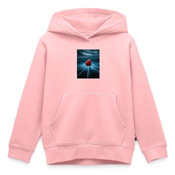 Cœur sur glace brisée - Sweat Premium à capuche enfant bio - rose - Devant - AI Model Kid Female (0cm)
