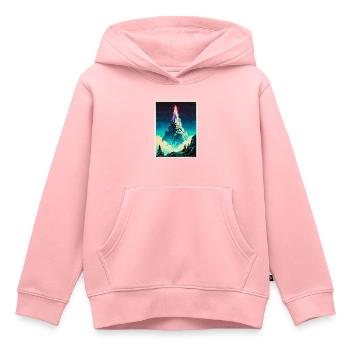 Un phare au-dessus des nuages - Sweat Premium à capuche enfant bio - rose - Devant - AI Model Kid Female (0cm)