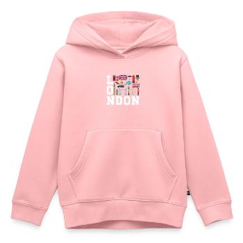 London England UK Great Britain - Kinder Premium Organic Hoodie - Rosa - Vorne - AI Model Kid Female (0cm)