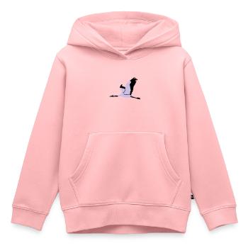 Kranich - Kinder Premium Organic Hoodie - Rosa - Vorne - AI Model Kid Female (0cm)