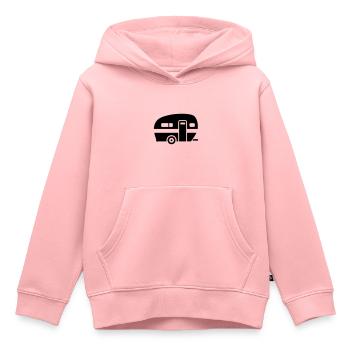 Caravane - Sweat Premium à capuche enfant bio - rose - Devant - AI Model Kid Female (0cm)