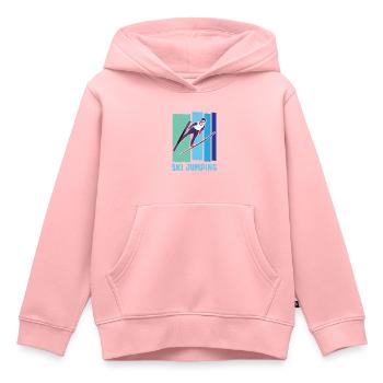 Saut à ski Saut à ski Saut à ski - Sweat Premium à capuche enfant bio - rose - Devant - AI Model Kid Female (0cm)