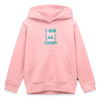Je frotte les gens pour une massothérapie à vie - Sweat Premium à capuche enfant bio - rose - Devant - AI Model Kid Female (0cm)