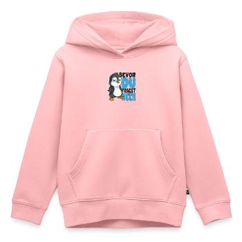 Bevor du fragst nee mir egal Pinguine - Kinder Premium Organic Hoodie - Rosa - Vorne - AI Model Kid Female (0cm)