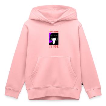 Ce n’est pas des dessins animés son anime - Sweat Premium à capuche enfant bio - rose - Devant - AI Model Kid Female (0cm)