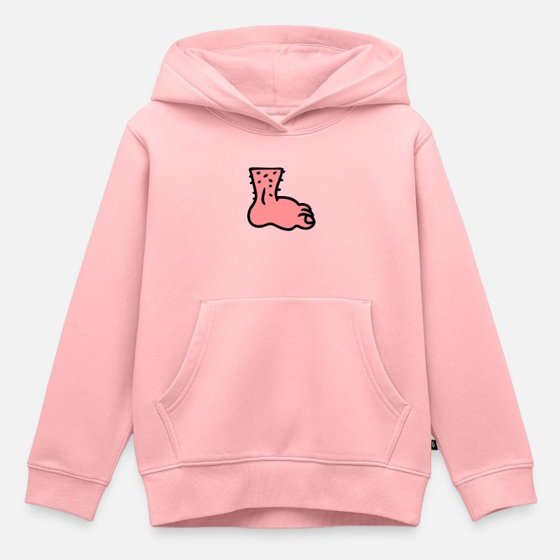 Pied - Sweat Premium à capuche enfant bio - rose