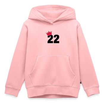 22_krone_f2 - Kinder Premium Organic Hoodie - Rosa - Vorne - AI Model Kid Female (0cm)