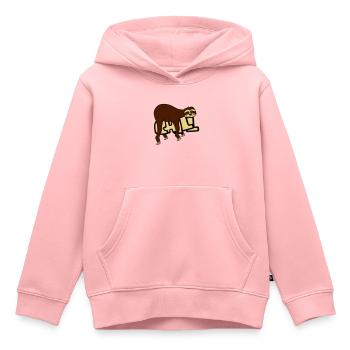 chill paresseux se détendre muede se détendre haengen sc - Sweat Premium à capuche enfant bio - rose - Devant - AI Model Kid Female (0cm)