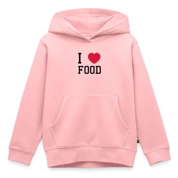 i heart food - Sweat Premium à capuche enfant bio - rose - Devant - AI Model Kid Female (0cm)
